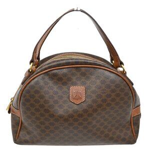 CELINE Logo Macadam Pattern Hand Bag PVC Leather GHW Made in Itay 66KB744